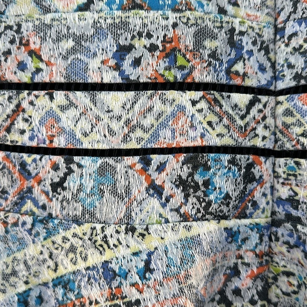 Parker Racer Back Jacquard Mosaic Print Tulip Mini Dress - Picture 10 of 13